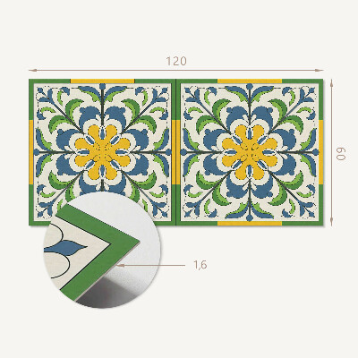 Obdĺžnikový panel na stenu Kvetinový vzor so zelenými listami