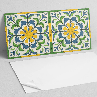 Obdĺžnikový panel na stenu Kvetinový vzor so zelenými listami