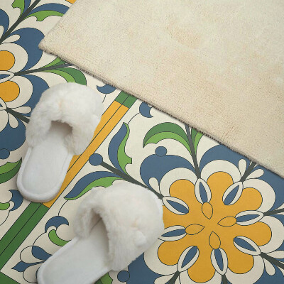 Obdĺžnikový panel na stenu Kvetinový vzor so zelenými listami