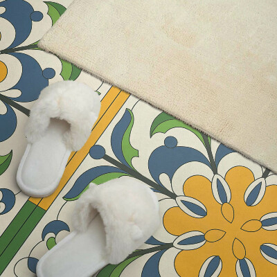 Obdĺžnikový panel na stenu Kvetinový vzor so zelenými listami