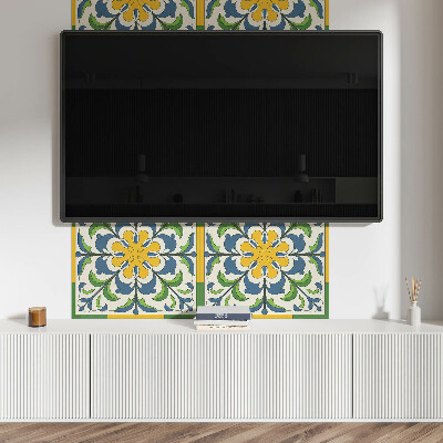 Obdĺžnikový panel na stenu Kvetinový vzor so zelenými listami