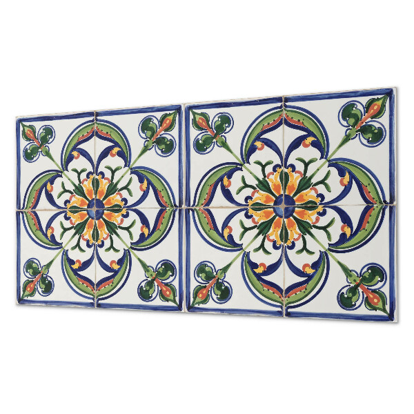 Samolepiaci panel na stenu Kvetinový motív na dlaždici