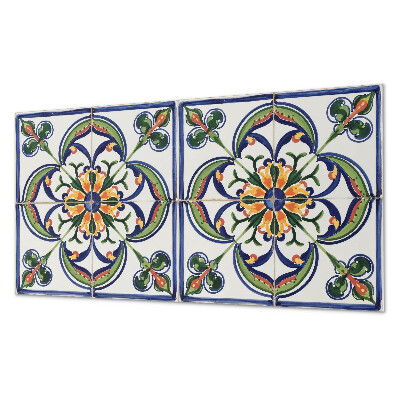 Samolepiaci panel na stenu Kvetinový motív na dlaždici