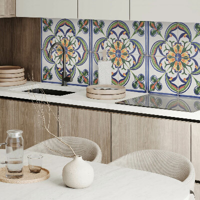 Samolepiaci panel na stenu Kvetinový motív na dlaždici