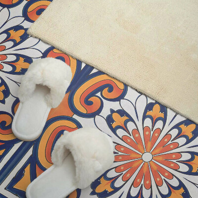 Obdĺžnikový panel na stenu Kvetinový motív na farebnom podklade