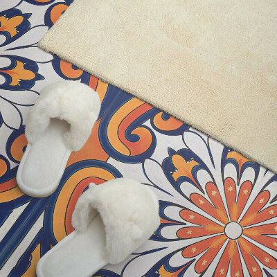 Obdĺžnikový panel na stenu Kvetinový motív na farebnom podklade