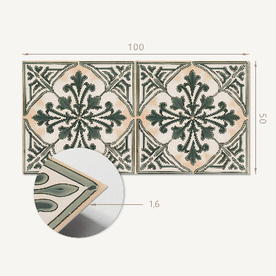 Obdĺžnikový stenový panel Rastlinný motív v tvare štvorca