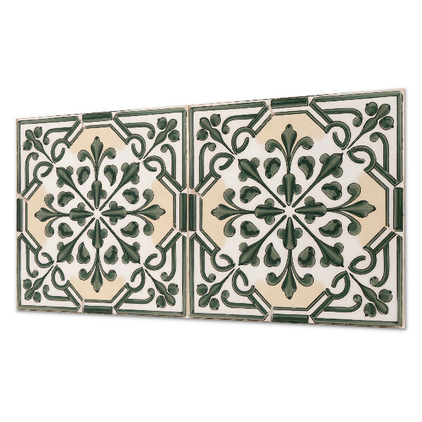 Samolepiaci panel na stenu Rastlinný motív na dlaždici