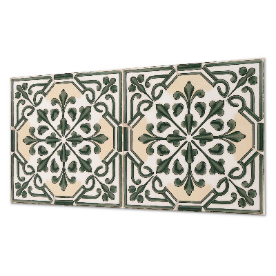 Samolepiaci panel na stenu Rastlinný motív na dlaždici