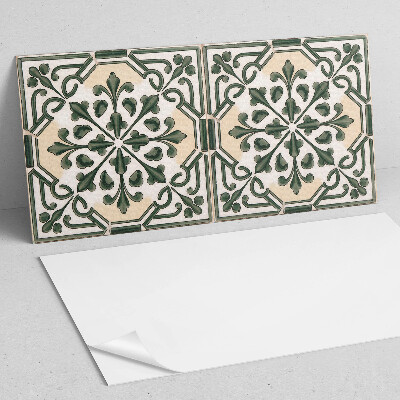 Samolepiaci panel na stenu Rastlinný motív na dlaždici