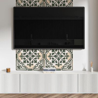 Samolepiaci panel na stenu Rastlinný motív na dlaždici