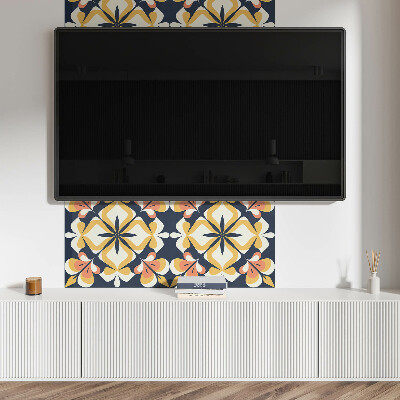 Obdĺžnikový stenový panel Kvetinový motív v podobe geometrie