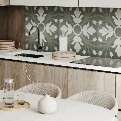 Obdĺžnikový panel na stenu Rastlinný motív na dlažbe