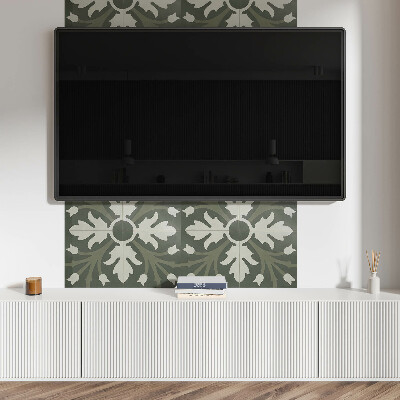 Obdĺžnikový panel na stenu Rastlinný motív na dlažbe