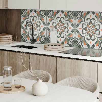 Samolepiaci panel na stenu Kvetinový motív so zelenými listami