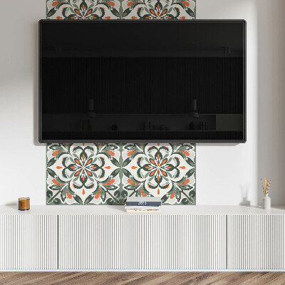 Samolepiaci panel na stenu Kvetinový motív so zelenými listami