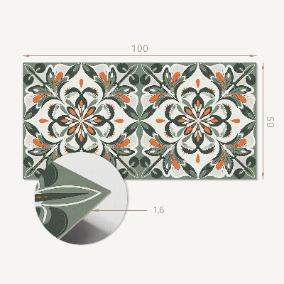 Samolepiaci panel na stenu Kvetinový motív so zelenými listami