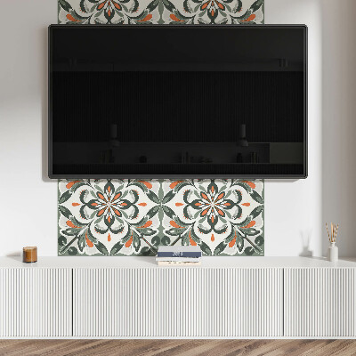 Samolepiaci panel na stenu Kvetinový motív so zelenými listami