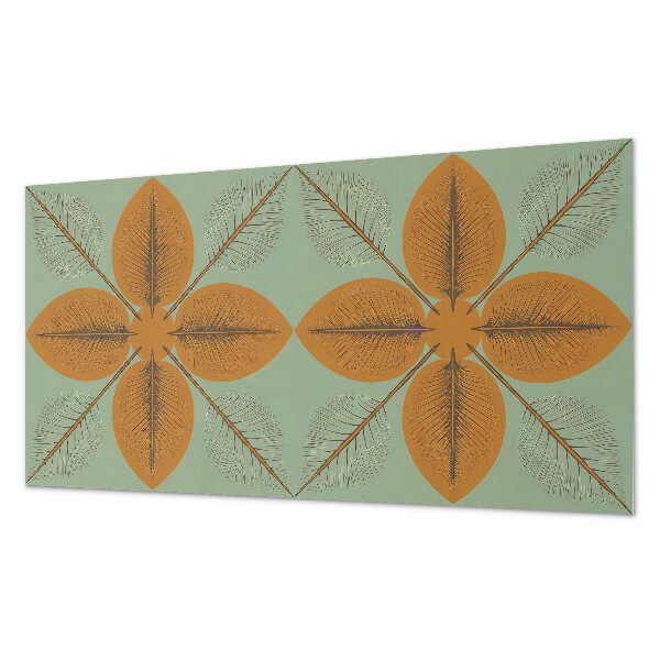 Obdĺžnikový panel na stenu Symetrické listové motívy