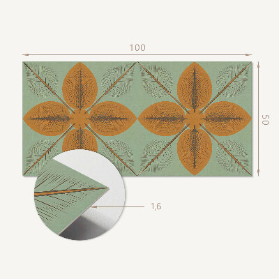 Obdĺžnikový panel na stenu Symetrické listové motívy