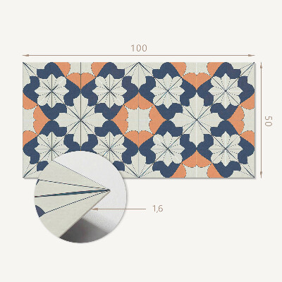 Obdĺžnikový stenový panel Kvetinový geometrický motív