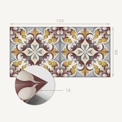 Obdĺžnikový stenový panel Kvetinová mozaika v umeleckom štýle