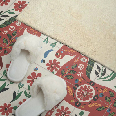 Obdĺžnikový panel na stenu Kvetinový motív s koníkom