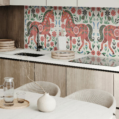 Obdĺžnikový panel na stenu Kvetinový motív s koníkom