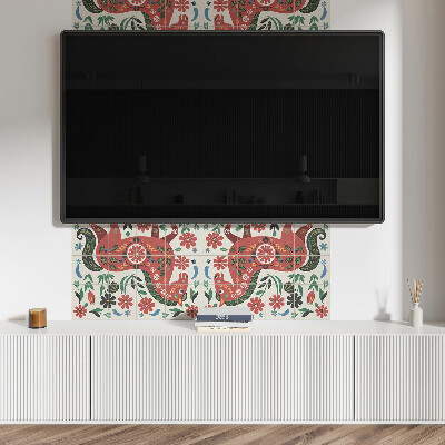 Obdĺžnikový panel na stenu Kvetinový motív s koníkom