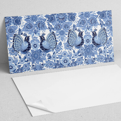 Obdĺžnikový panel na stenu Motív vtákov a kvetov