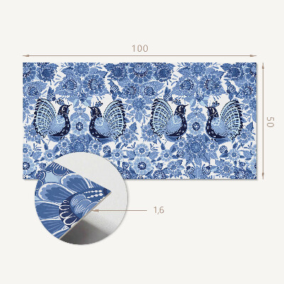 Obdĺžnikový panel na stenu Motív vtákov a kvetov