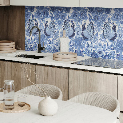 Obdĺžnikový panel na stenu Motív vtákov a kvetov