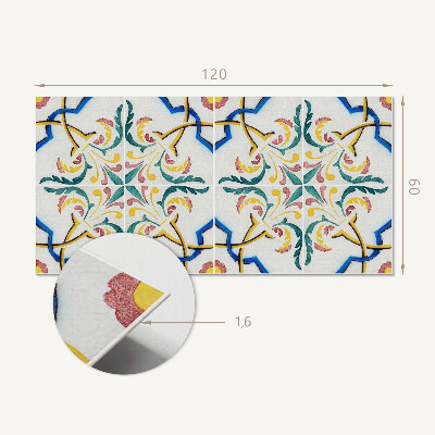 Obdĺžnikový stenový panel Rastlinné ozdoby v elegantnom štýle