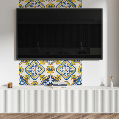 Obdĺžnikový stenový panel Kvetinová mozaika v umeleckom štýle