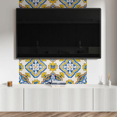 Obdĺžnikový stenový panel Kvetinová mozaika v umeleckom štýle