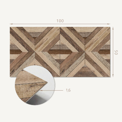 Obdĺžnikový stenový panel Drevené panely v abstraktnom štýle