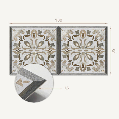 Samolepiaci panel na stenu Symetrický kvetinový motív