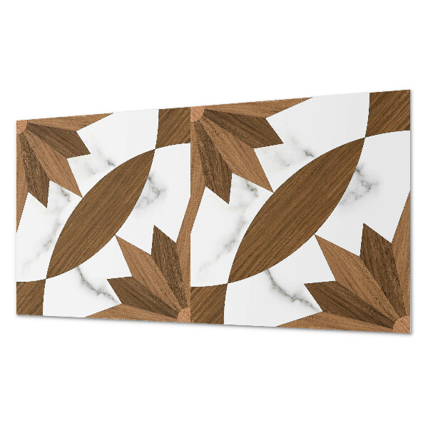 Obdĺžnikový stenový panel Geometrické tvary s dreveným akcentom