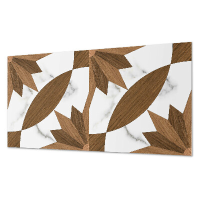 Obdĺžnikový stenový panel Geometrické tvary s dreveným akcentom