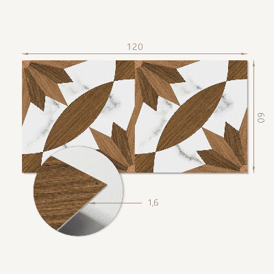 Obdĺžnikový stenový panel Geometrické tvary s dreveným akcentom