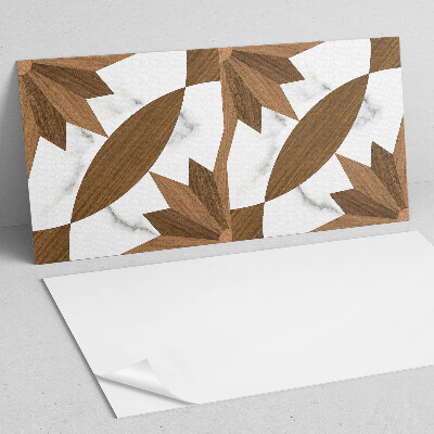 Obdĺžnikový stenový panel Geometrické tvary s dreveným akcentom