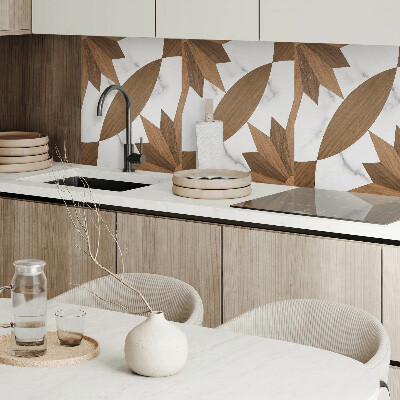 Obdĺžnikový stenový panel Geometrické tvary s dreveným akcentom