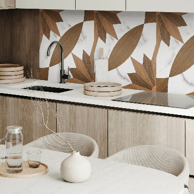 Obdĺžnikový stenový panel Geometrické tvary s dreveným akcentom