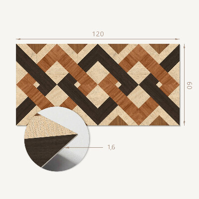 Obdĺžnikový panel na stenu Geometrický drevený motív