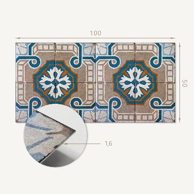 Obdĺžnikový stenový panel Mozaikový vzor s ozdobnými motívmi