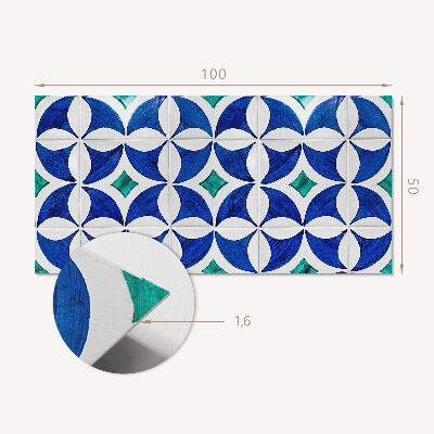 Obdĺžnikový panel na stenu Vzory dlaždíc v geometrickom štýle