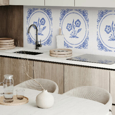 Samolepiaci panel na stenu Kvetinový motív v kruhu