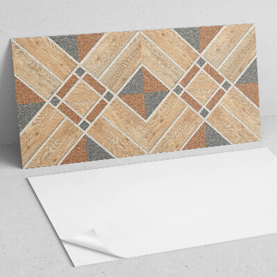 Obdĺžnikový stenový panel Geometrický vzor s prírodným drevom