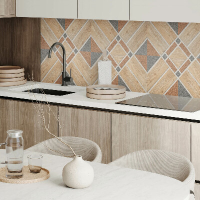 Obdĺžnikový stenový panel Geometrický vzor s prírodným drevom