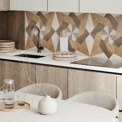 Obdĺžnikový panel na stenu Polygonálna mozaika vyrobená z dreva